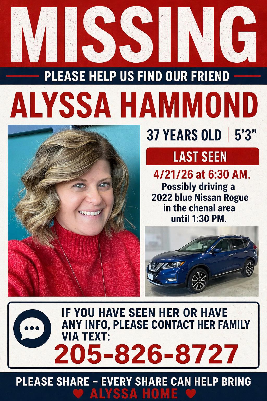 Alyssa Hammond Missing in Little Rock, Arkansas: Community Urged to Help Locate 37-Year-Old Woman